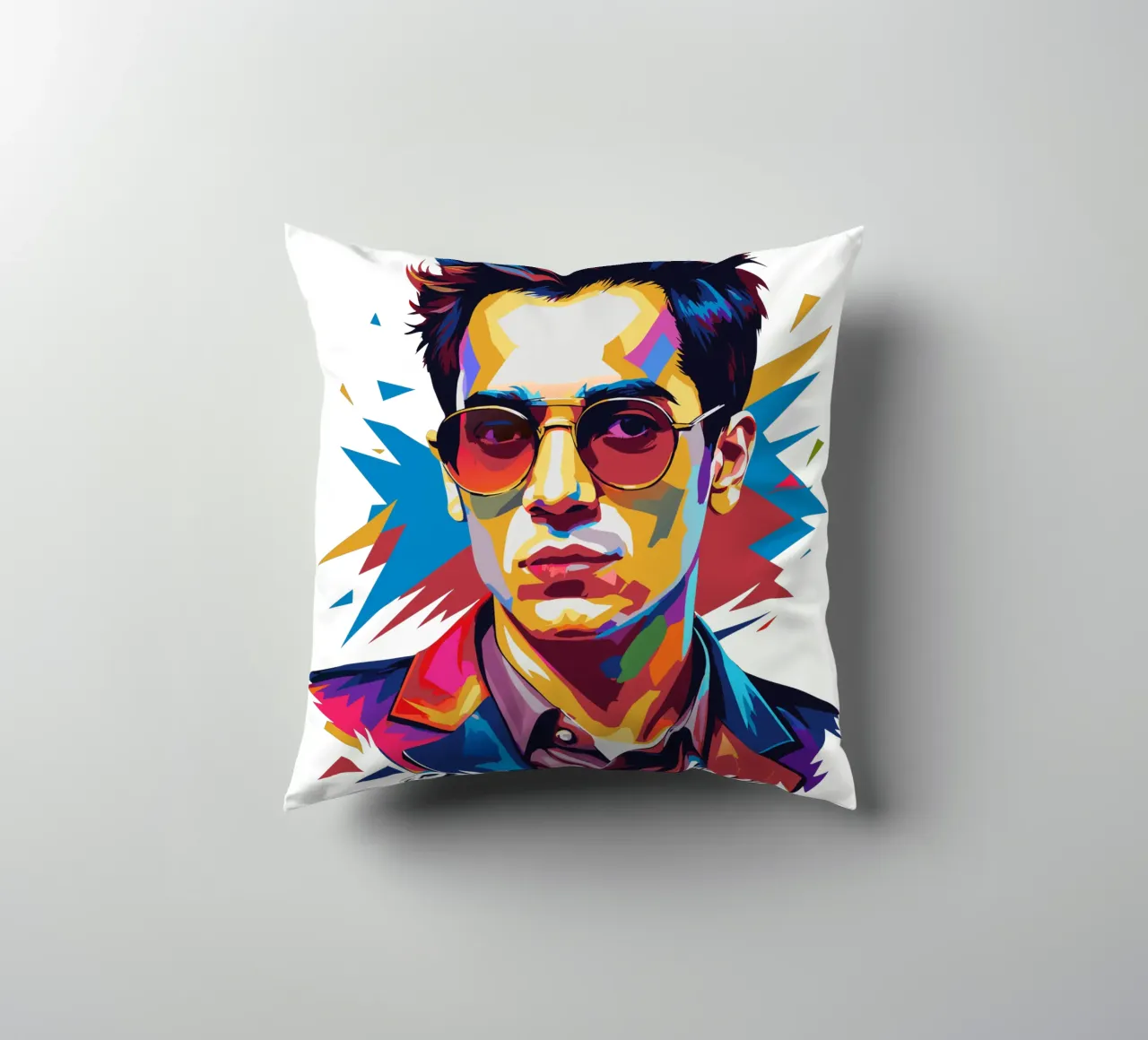 Brendon Urie Portrait in WPAP Pop Art Kissen von vectorartnesia
