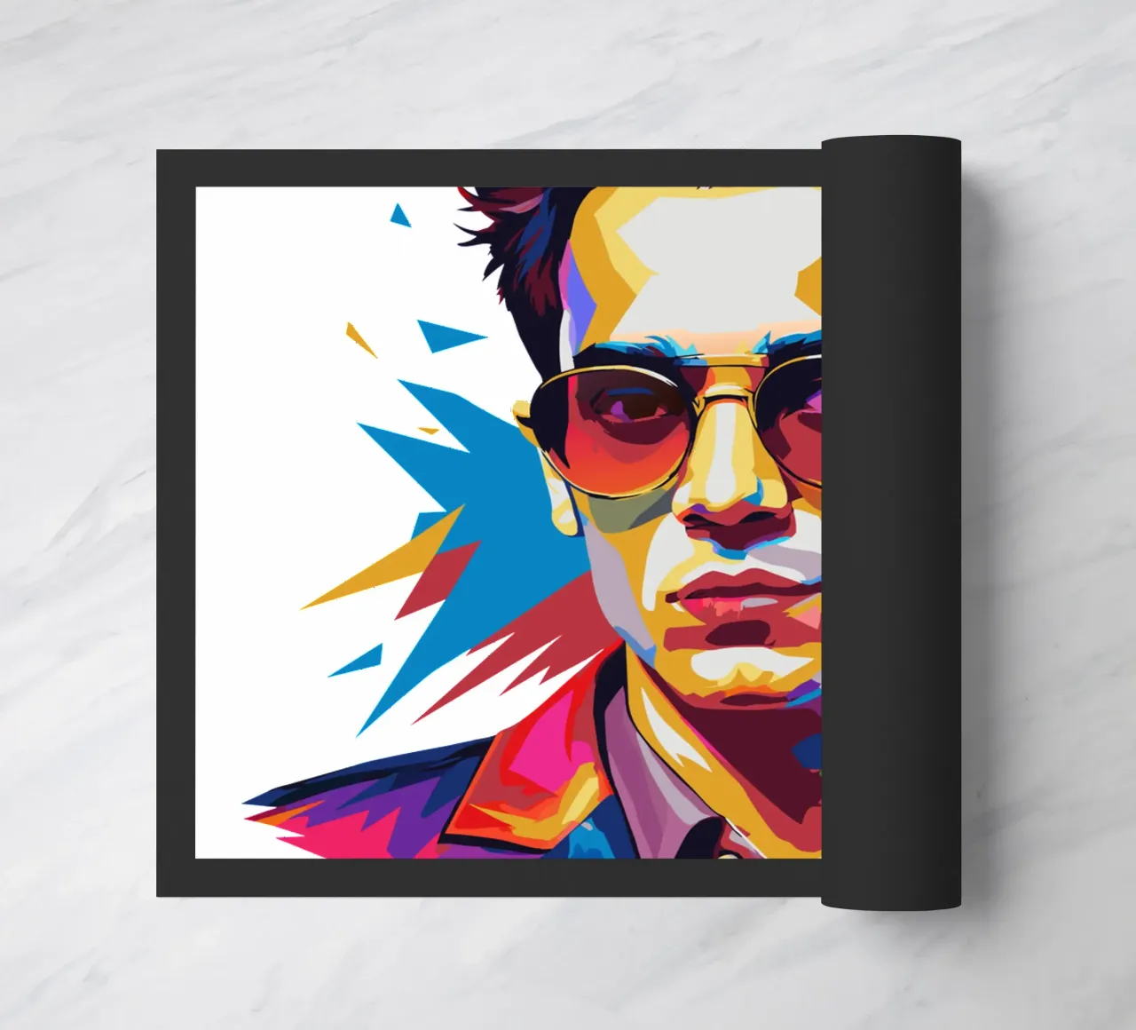 Brendon Urie Portrait in WPAP Pop Art doormat by vectorartnesia