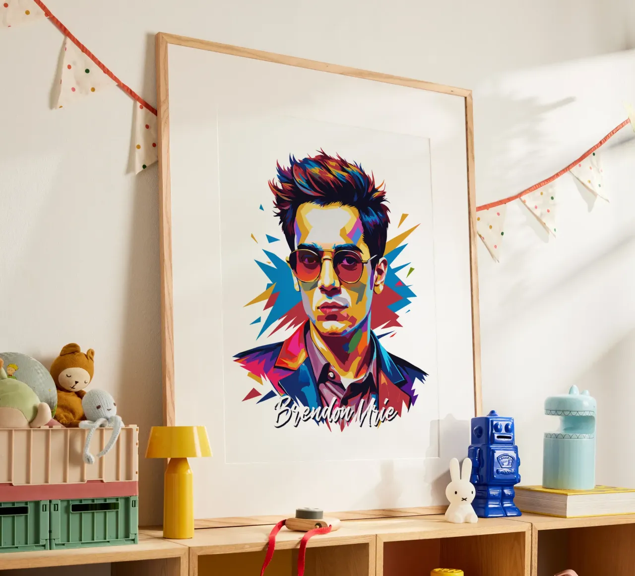 Brendon Urie Portrait in WPAP Pop Art carta hahnemühle da vectorartnesia