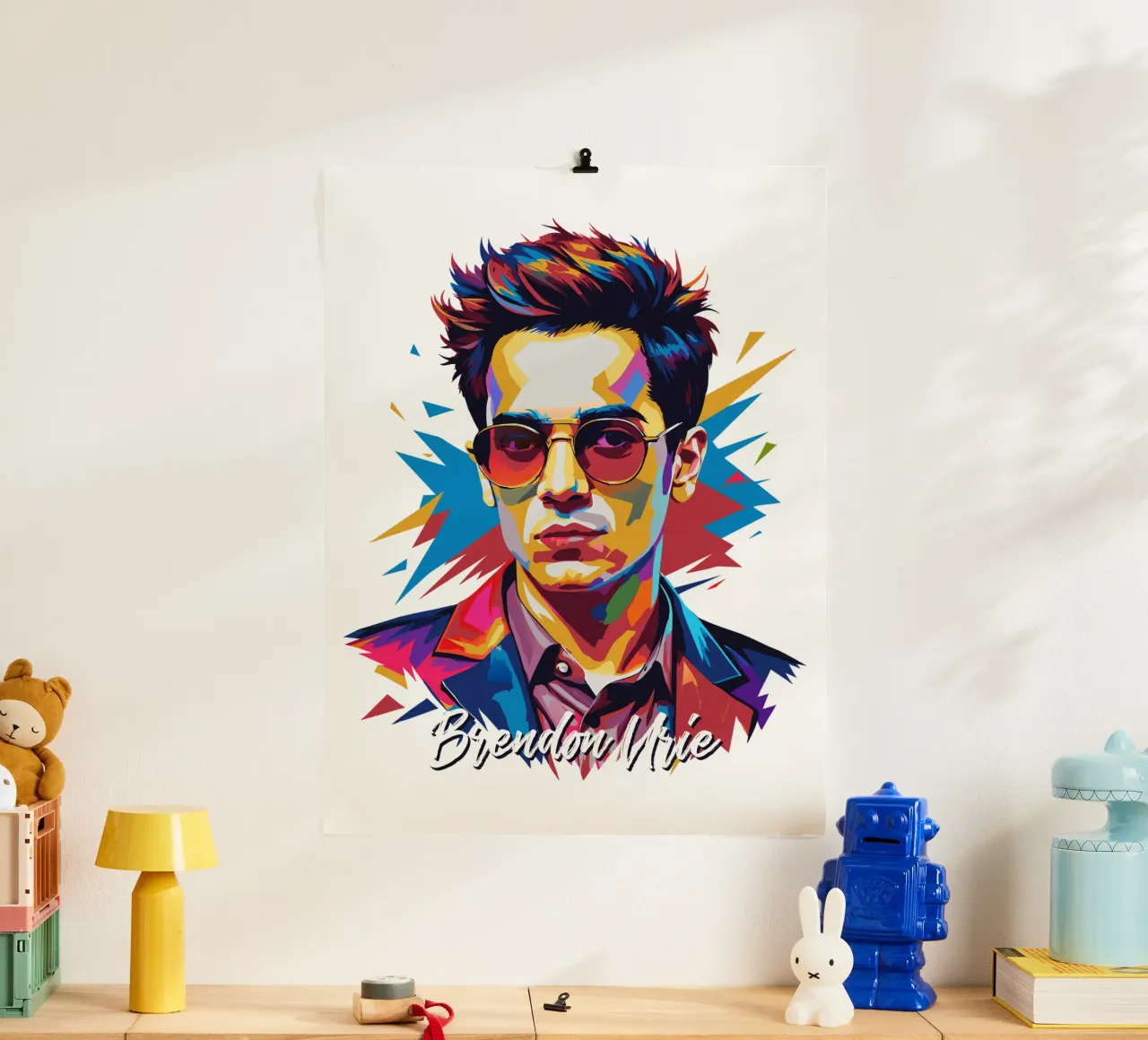 Brendon Urie Portrait in WPAP Pop Art hahnemühle de vectorartnesia