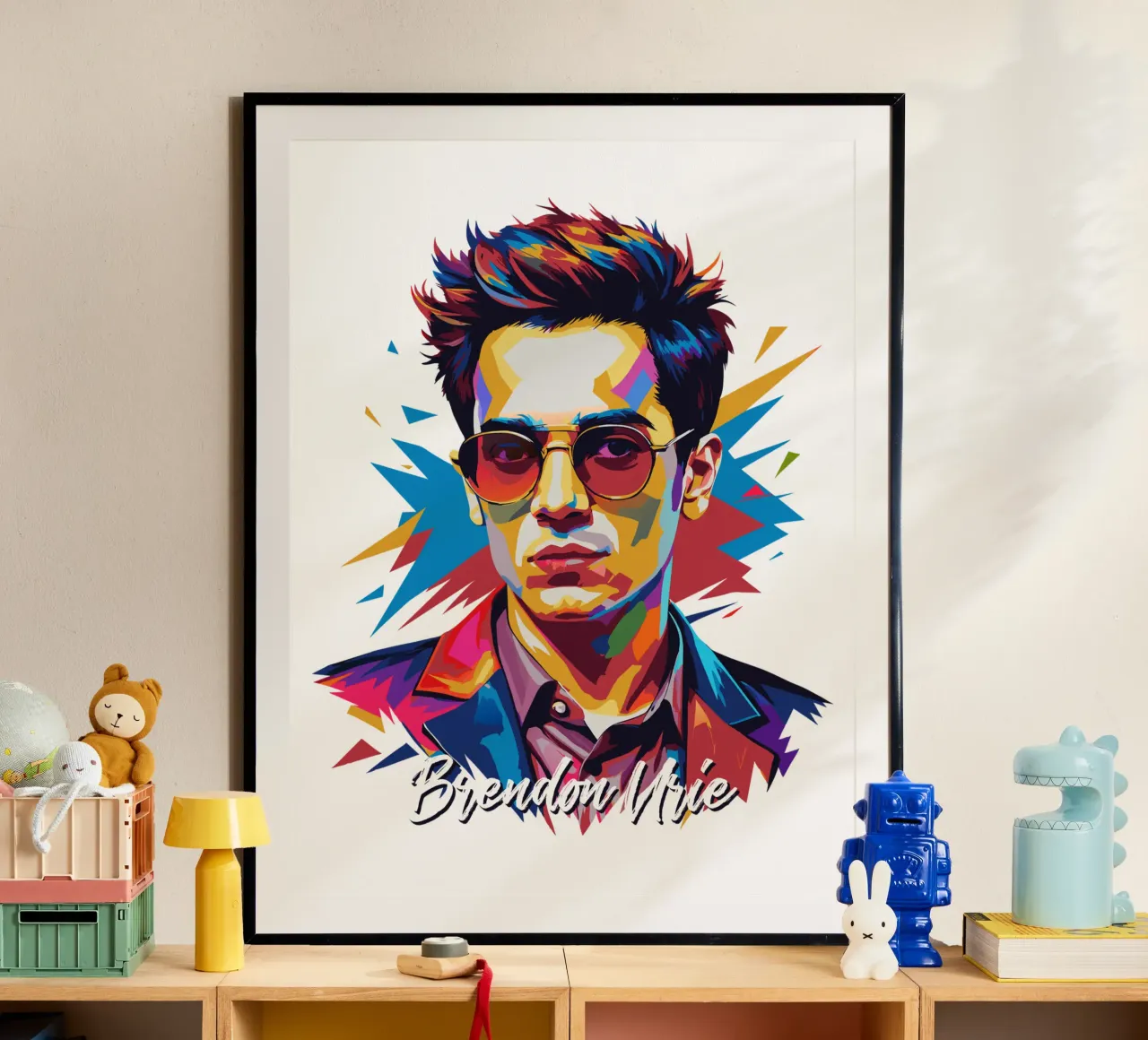 Brendon Urie Portrait in WPAP Pop Art hahnemühle de vectorartnesia