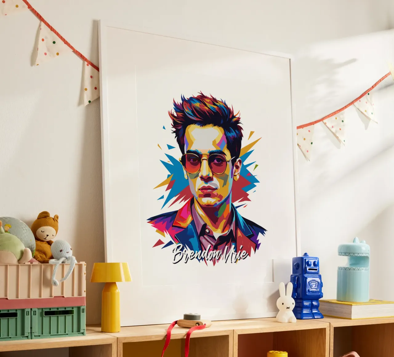 Brendon Urie Portrait in WPAP Pop Art hahnemühle de vectorartnesia