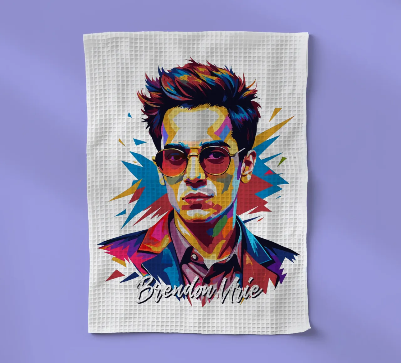 Brendon Urie Portrait in WPAP Pop Art torchon de vectorartnesia