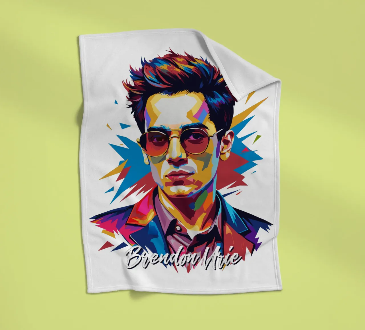 Brendon Urie Portrait in WPAP Pop Art manta de franela de vectorartnesia
