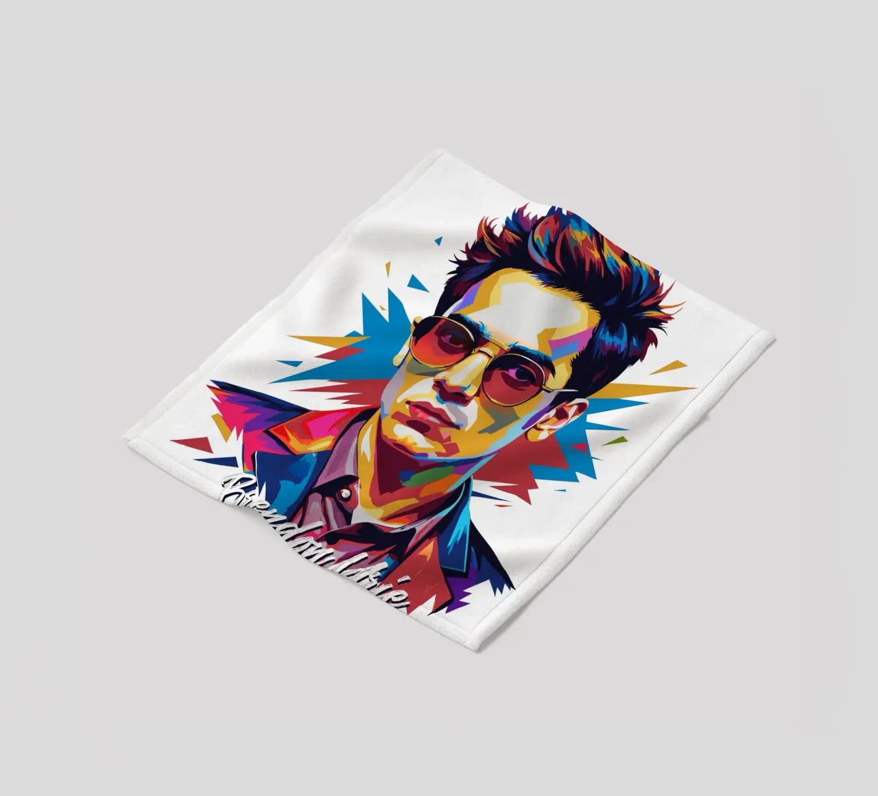 Brendon Urie Portrait in WPAP Pop Art manta de franela de vectorartnesia