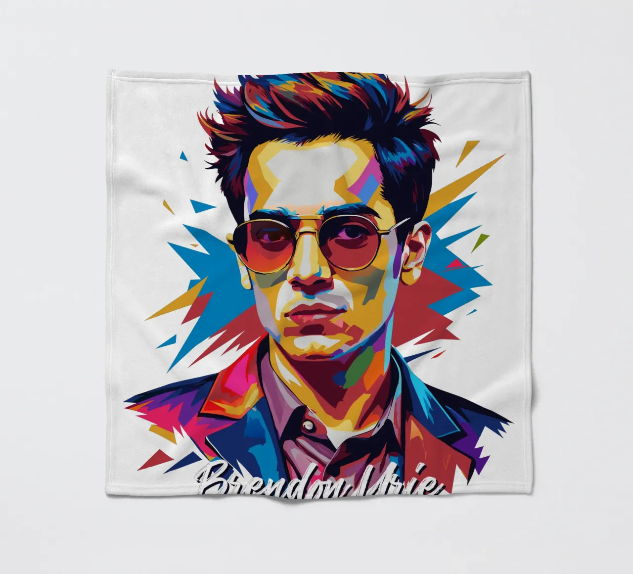 Brendon Urie Portrait in WPAP Pop Art manta de franela de vectorartnesia