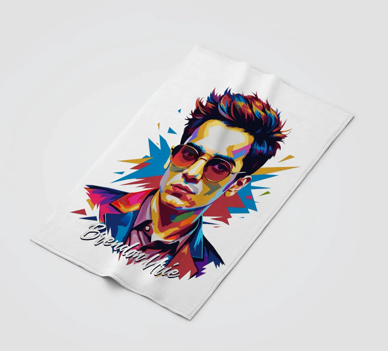 Brendon Urie Portrait in WPAP Pop Art coperta in pile da vectorartnesia