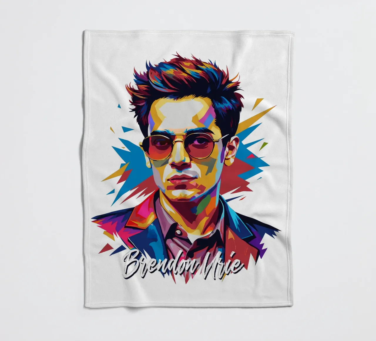 Brendon Urie Portrait in WPAP Pop Art manta de franela de vectorartnesia