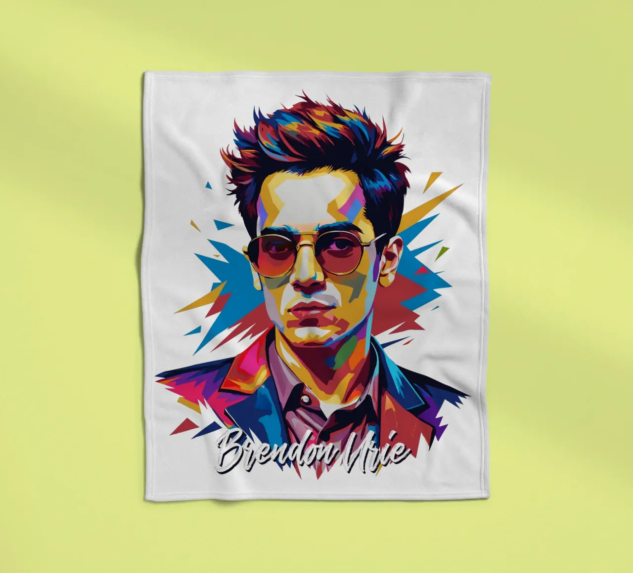 Brendon Urie Portrait in WPAP Pop Art manta de franela de vectorartnesia