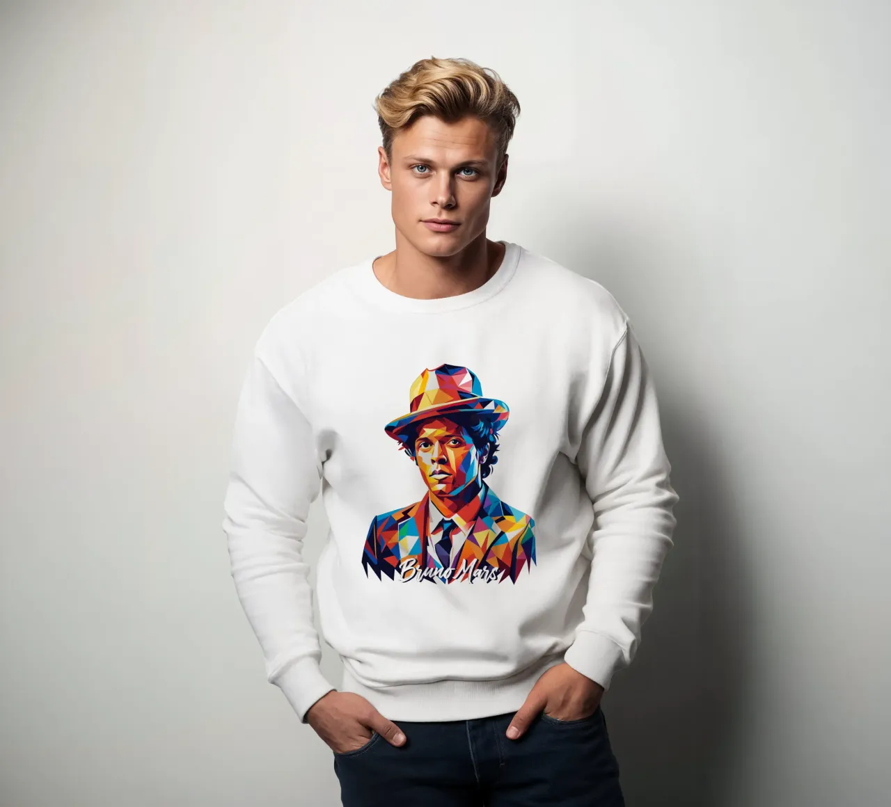 Bruno Mars Portrait in WPAP Pop Art felpa da vectorartnesia