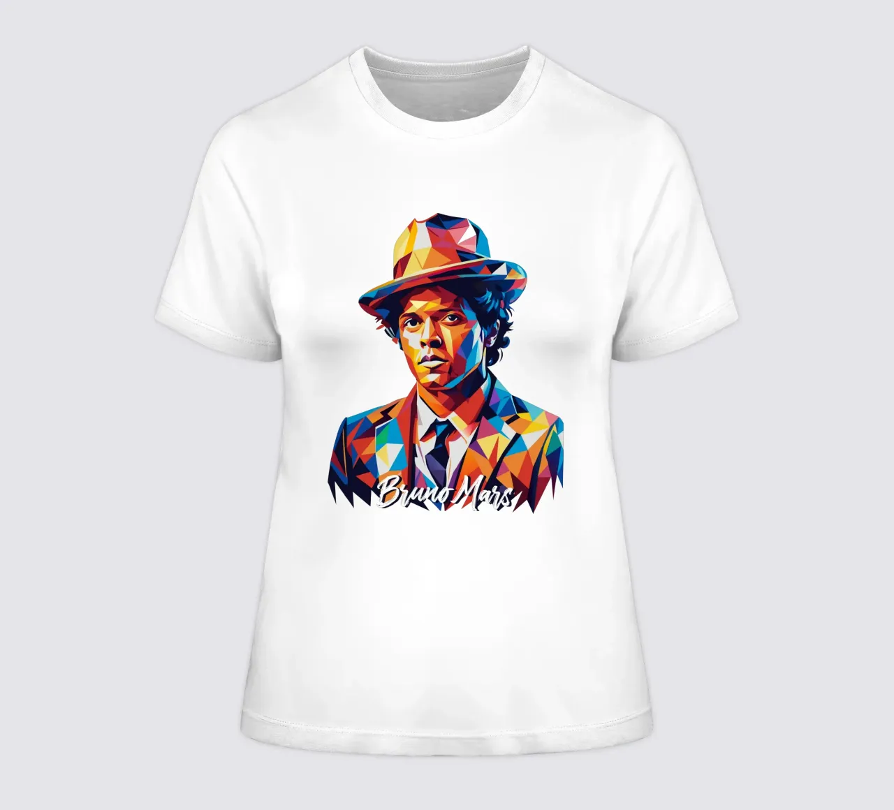 Bruno Mars Portrait in WPAP Pop Art t-shirt da donna da vectorartnesia