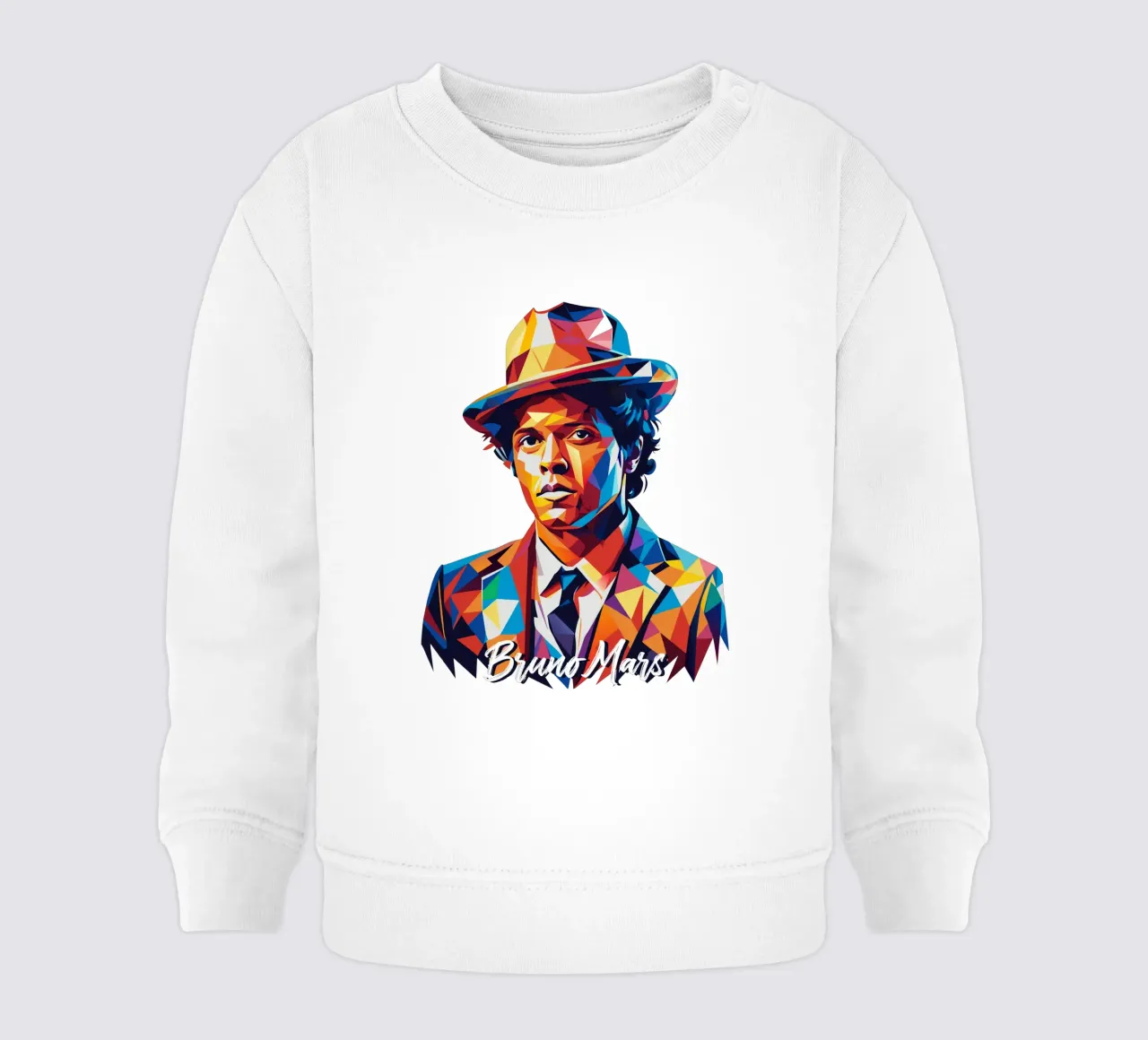 Bruno Mars Portrait in WPAP Pop Art sudadera de bebé de vectorartnesia