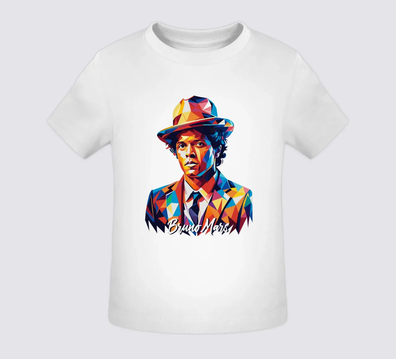 Bruno Mars Portrait in WPAP Pop Art maglietta neonato da vectorartnesia