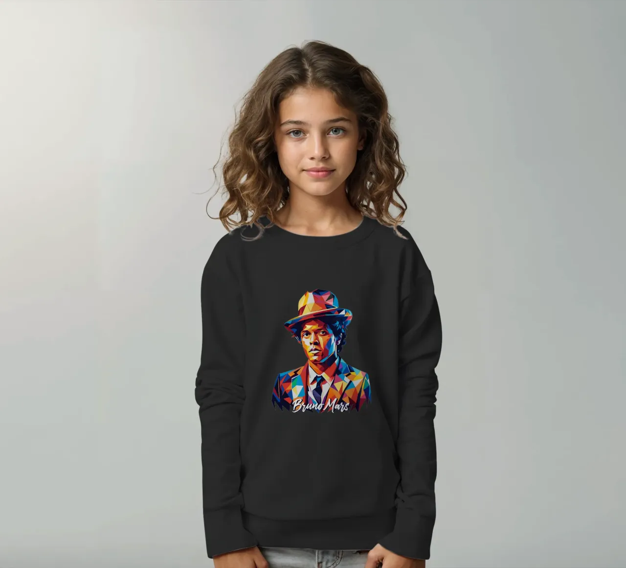 Bruno Mars Portrait in WPAP Pop Art felpa bambino da vectorartnesia