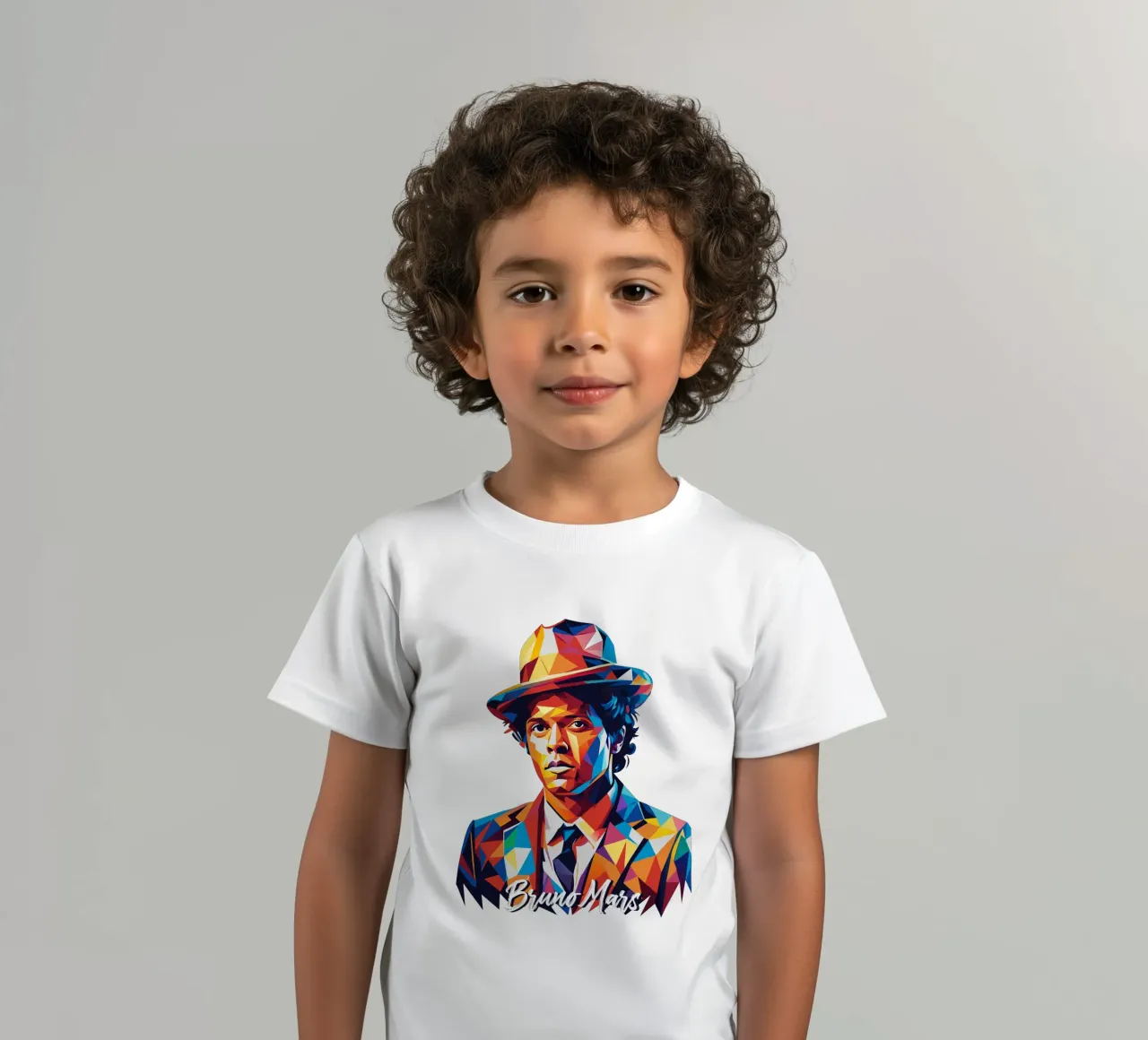 Bruno Mars Portrait in WPAP Pop Art t-shirt bambini da vectorartnesia