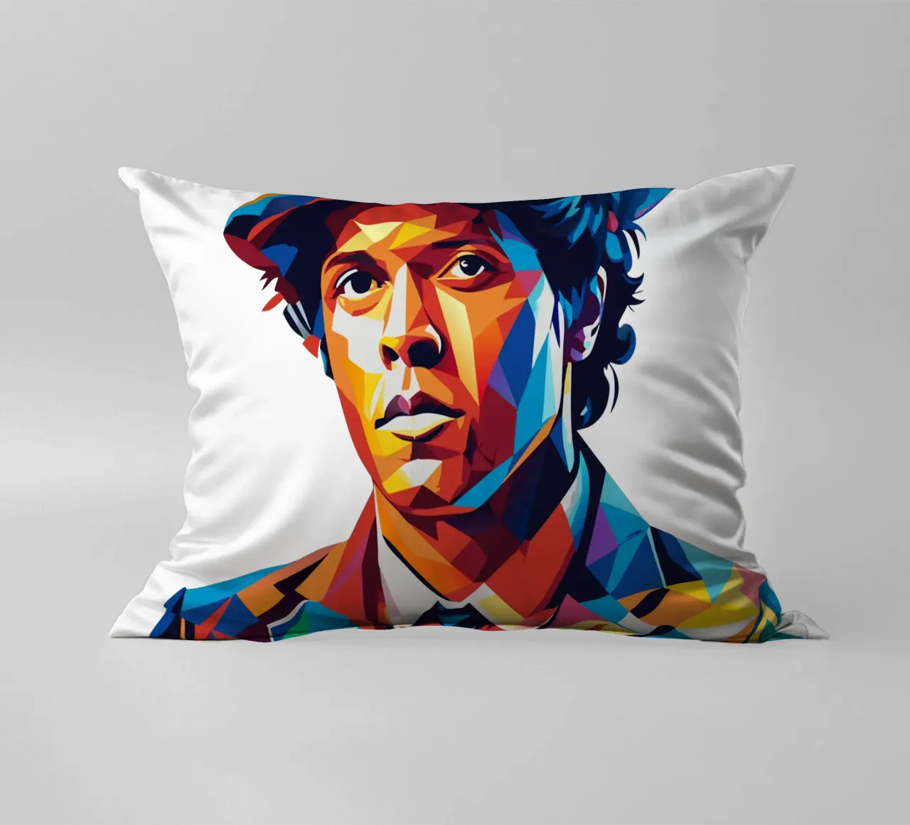 Bruno Mars Portrait in WPAP Pop Art Kissen von vectorartnesia