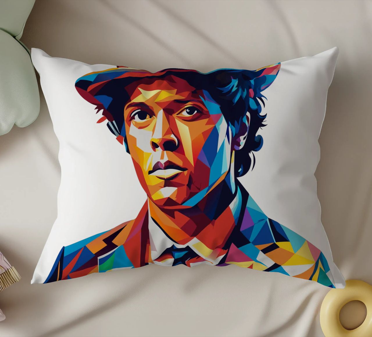 Bruno Mars Portrait in WPAP Pop Art cuscino da vectorartnesia
