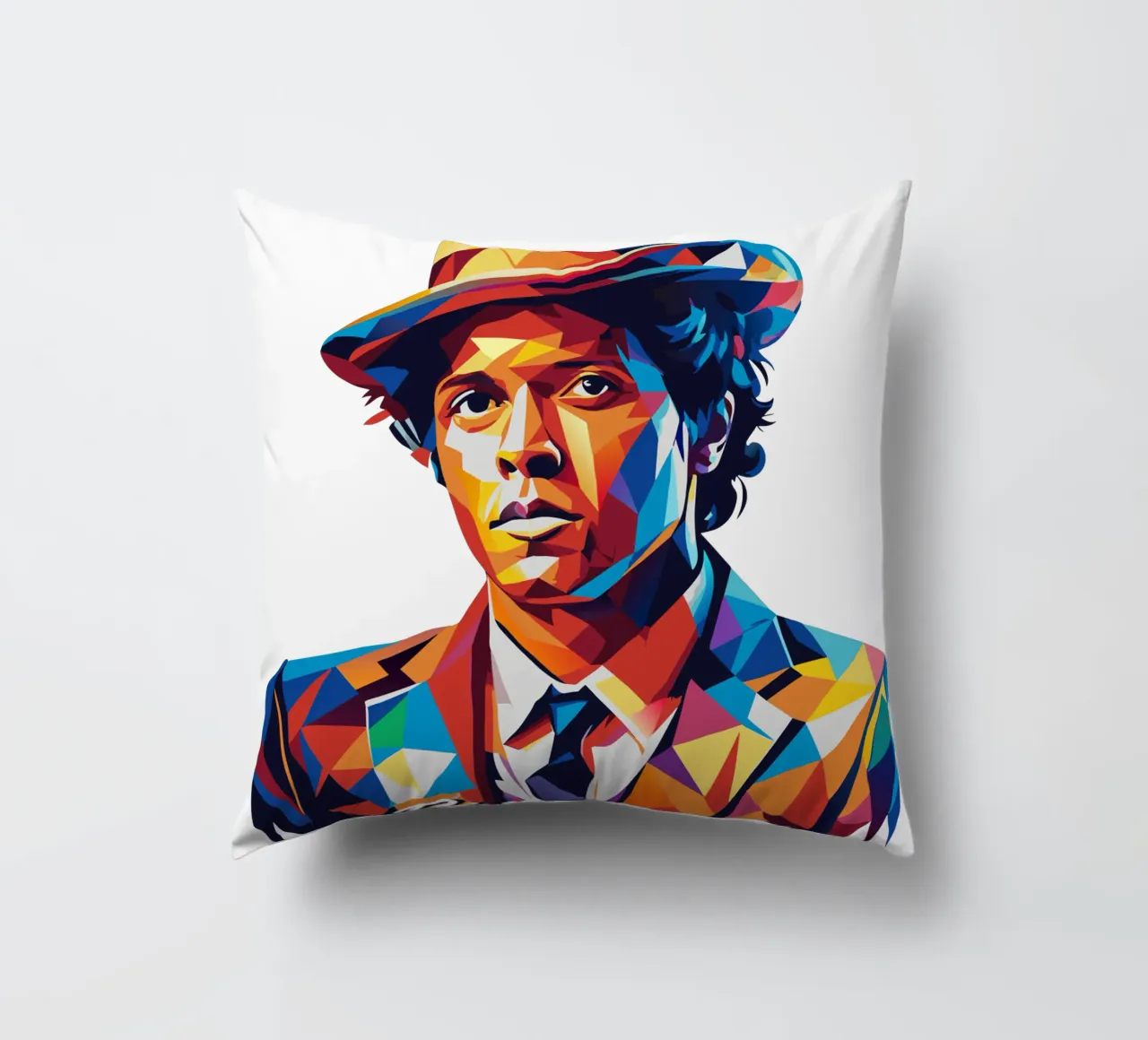 Bruno Mars Portrait in WPAP Pop Art cuscino da vectorartnesia