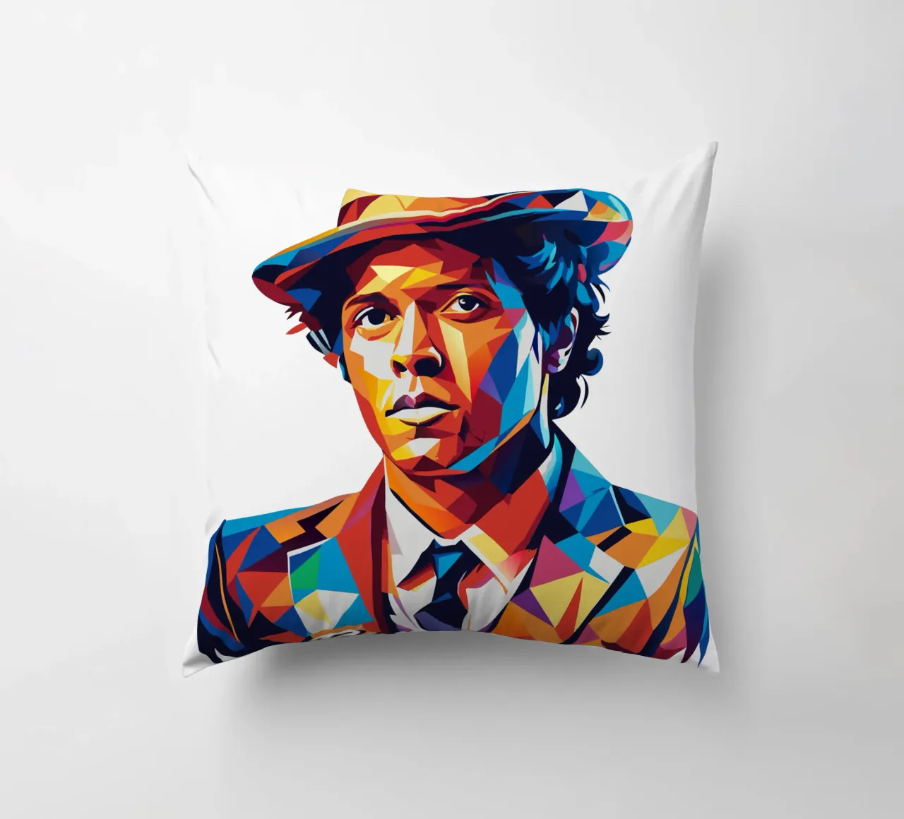 Bruno Mars Portrait in WPAP Pop Art Kissen von vectorartnesia