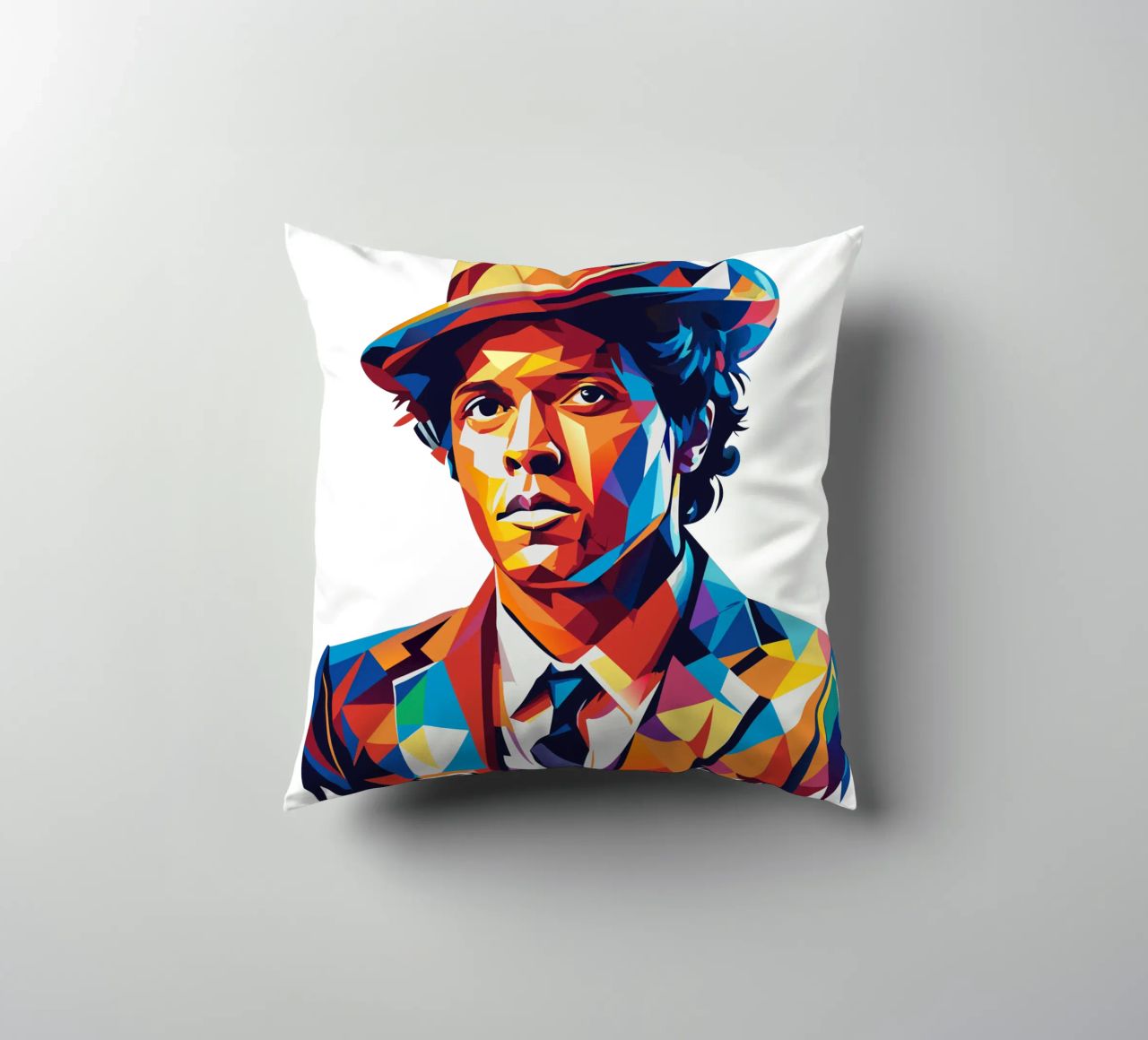 Bruno Mars Portrait in WPAP Pop Art cuscino da vectorartnesia