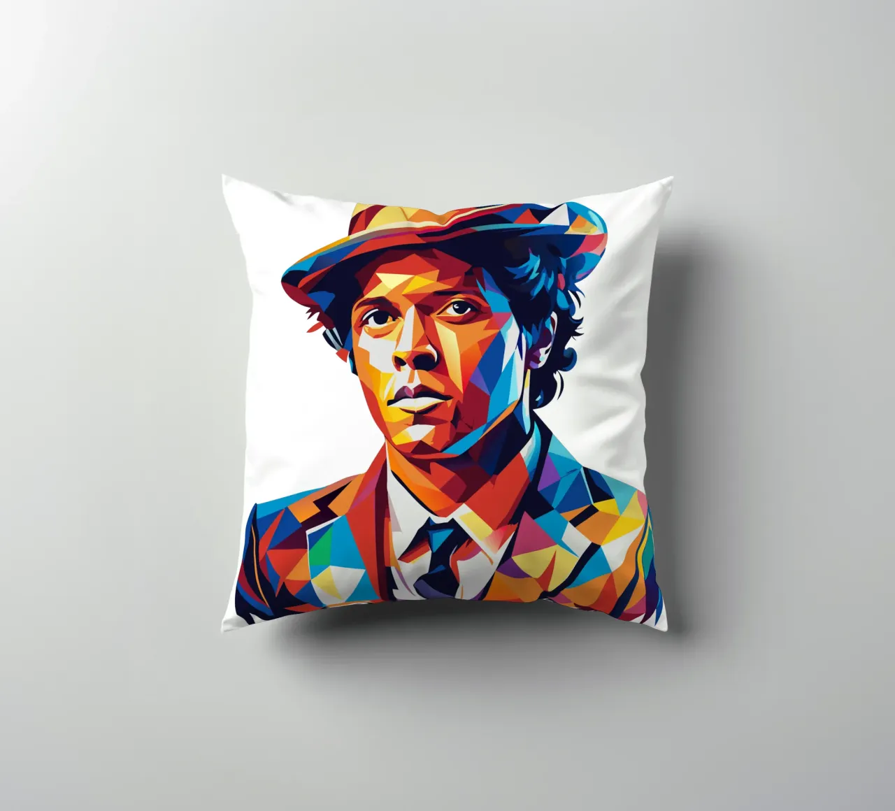 Bruno Mars Portrait in WPAP Pop Art Kissen von vectorartnesia