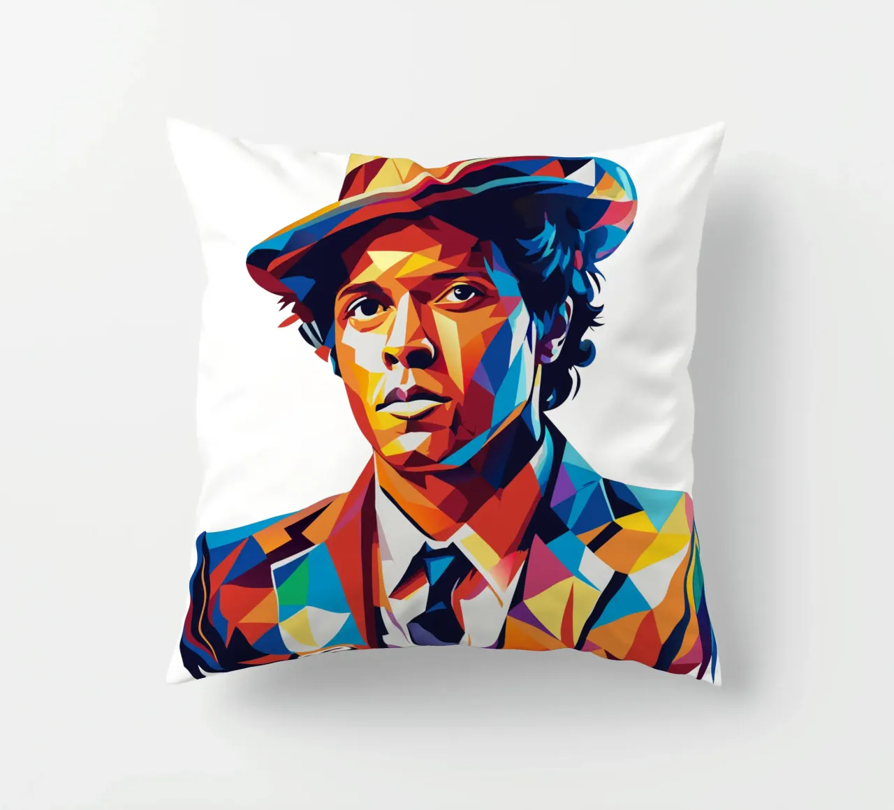 Bruno Mars Portrait in WPAP Pop Art Kissen von vectorartnesia