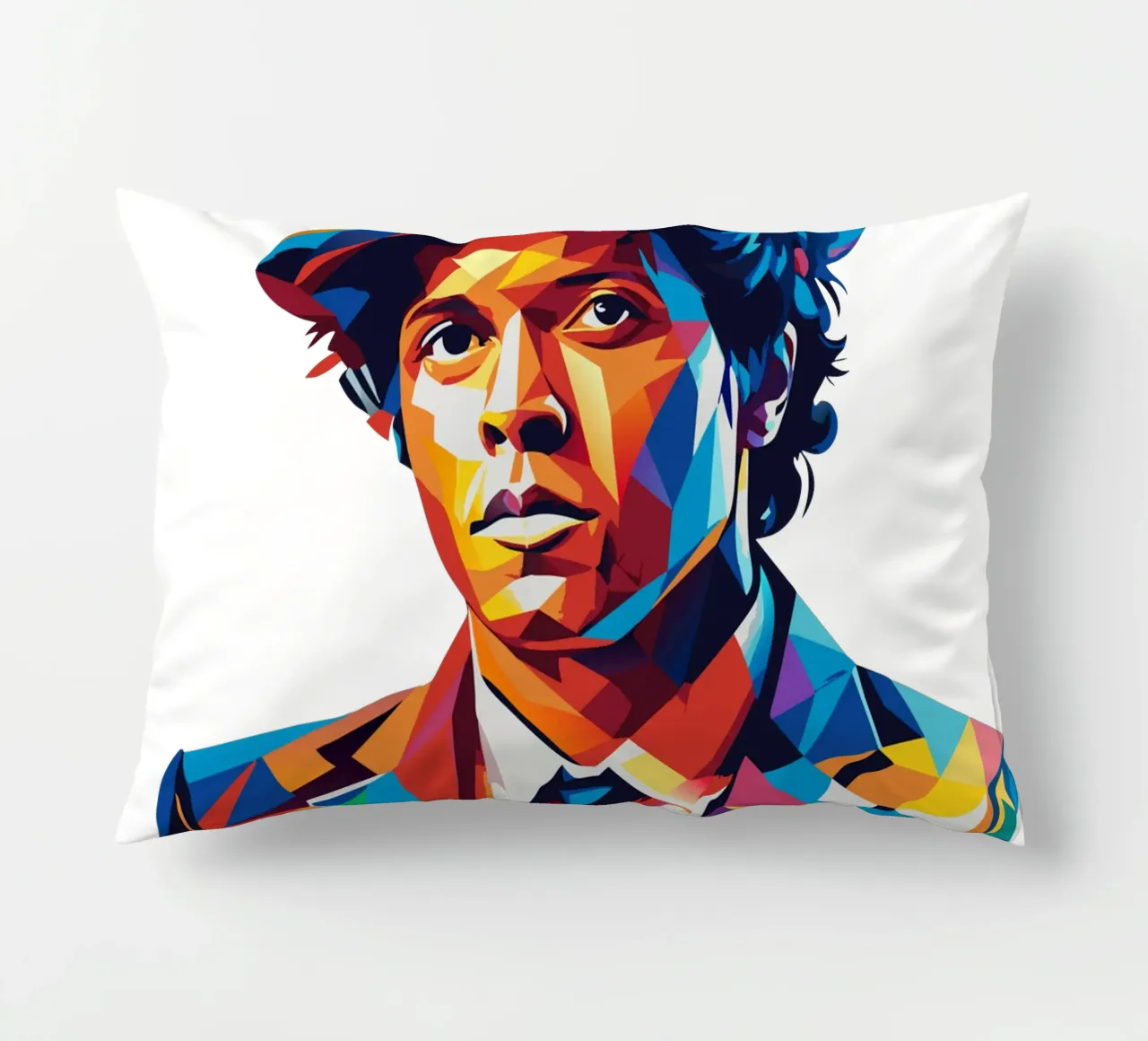 Bruno Mars Portrait in WPAP Pop Art Kissen von vectorartnesia
