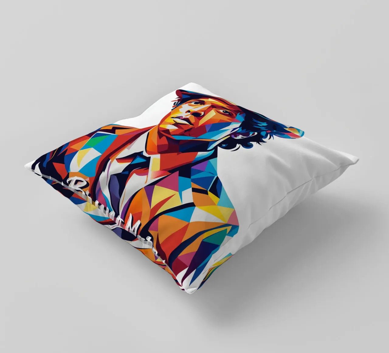 Bruno Mars Portrait in WPAP Pop Art cuscino da vectorartnesia