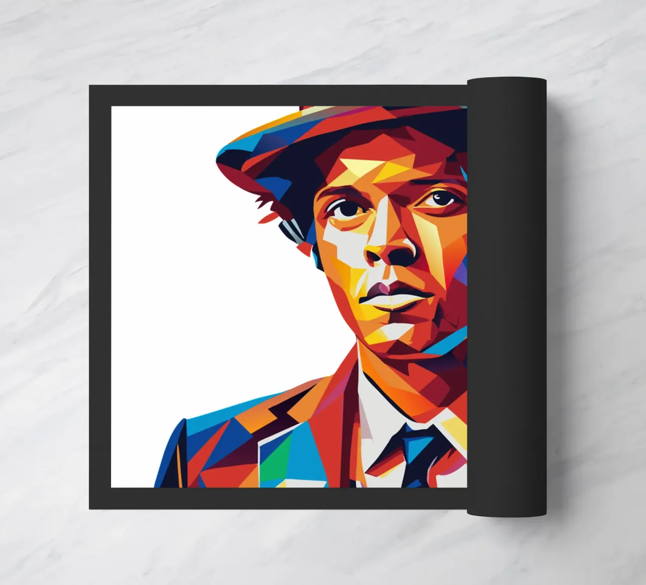 Bruno Mars Portrait in WPAP Pop Art deurmat van vectorartnesia