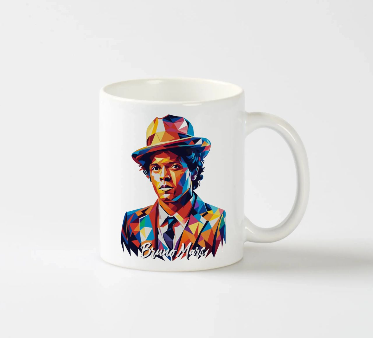 Bruno Mars Portrait in WPAP Pop Art tazza in ceramica da vectorartnesia