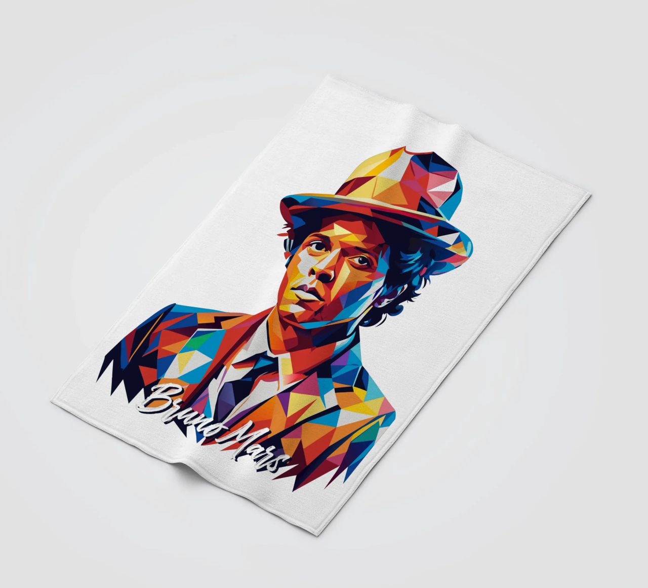 Bruno Mars Portrait in WPAP Pop Art coperta in pile da vectorartnesia