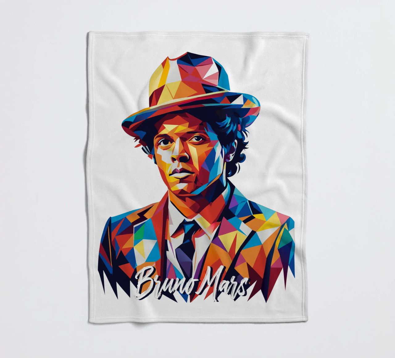 Bruno Mars Portrait in WPAP Pop Art coperta in pile da vectorartnesia
