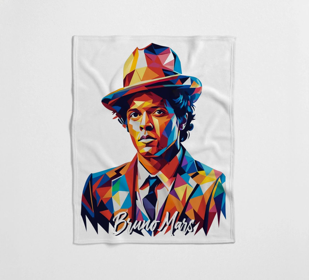 Bruno Mars Portrait in WPAP Pop Art coperta in pile da vectorartnesia