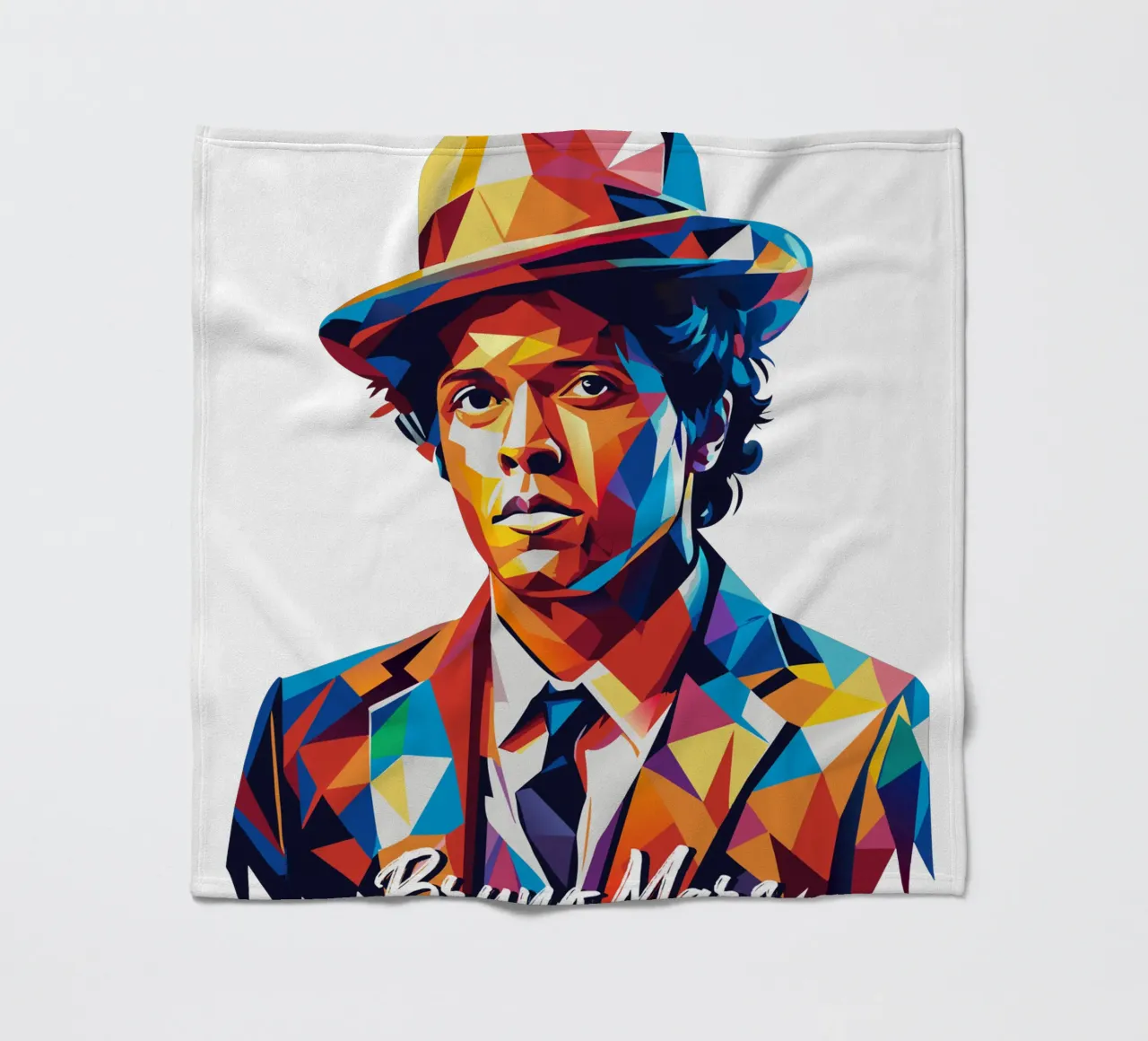 Bruno Mars Portrait in WPAP Pop Art coperta in pile da vectorartnesia