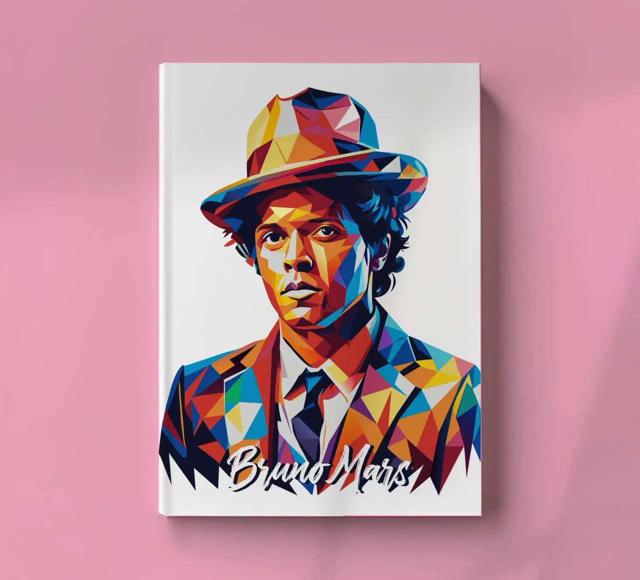 Bruno Mars Portrait in WPAP Pop Art Notizbuch von vectorartnesia