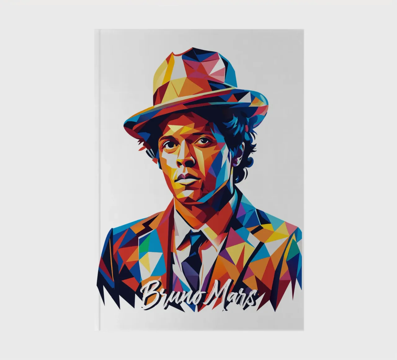 Bruno Mars Portrait in WPAP Pop Art Notizbuch von vectorartnesia