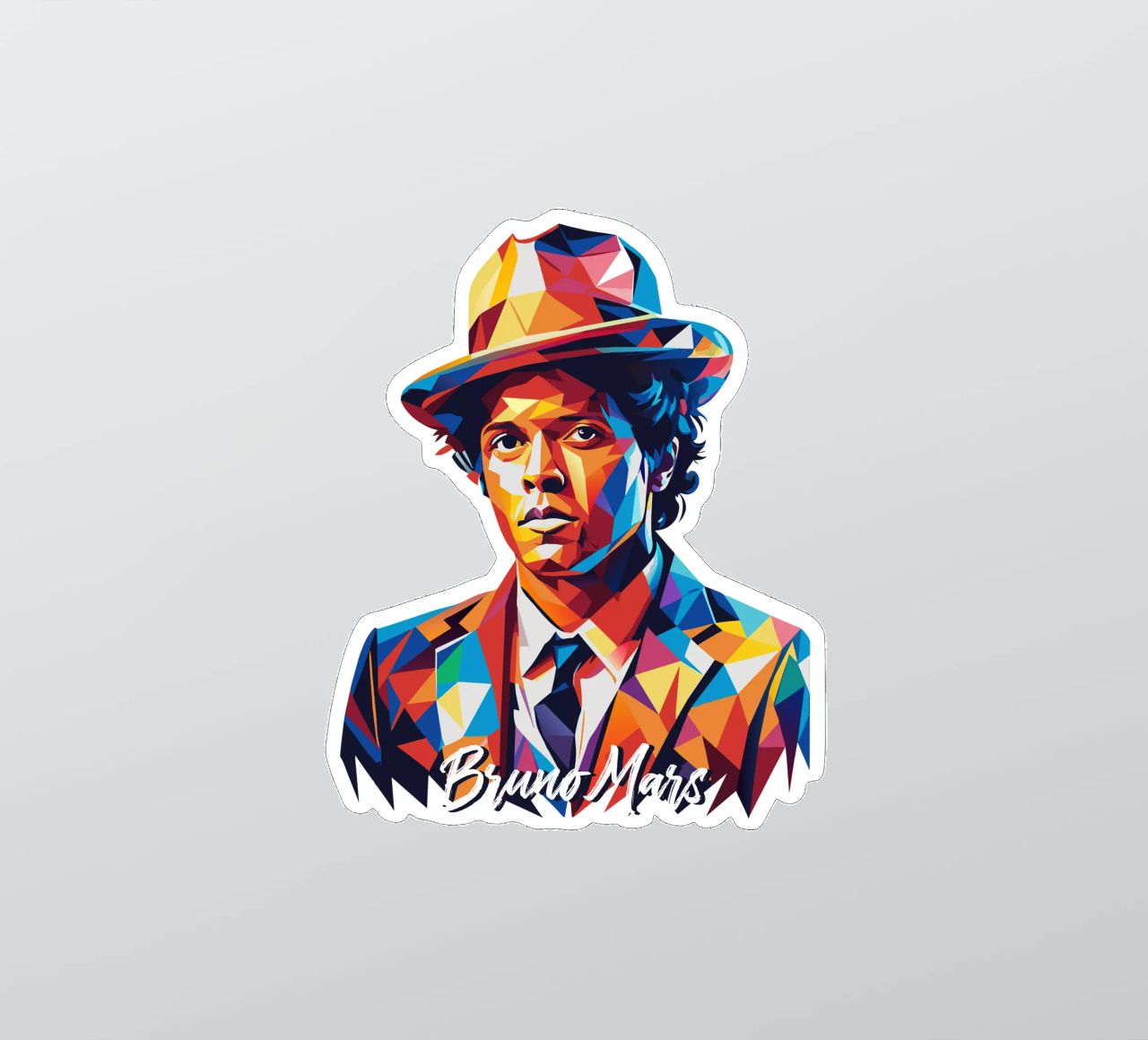 Bruno Mars Portrait in WPAP Pop Art adesivo da vectorartnesia