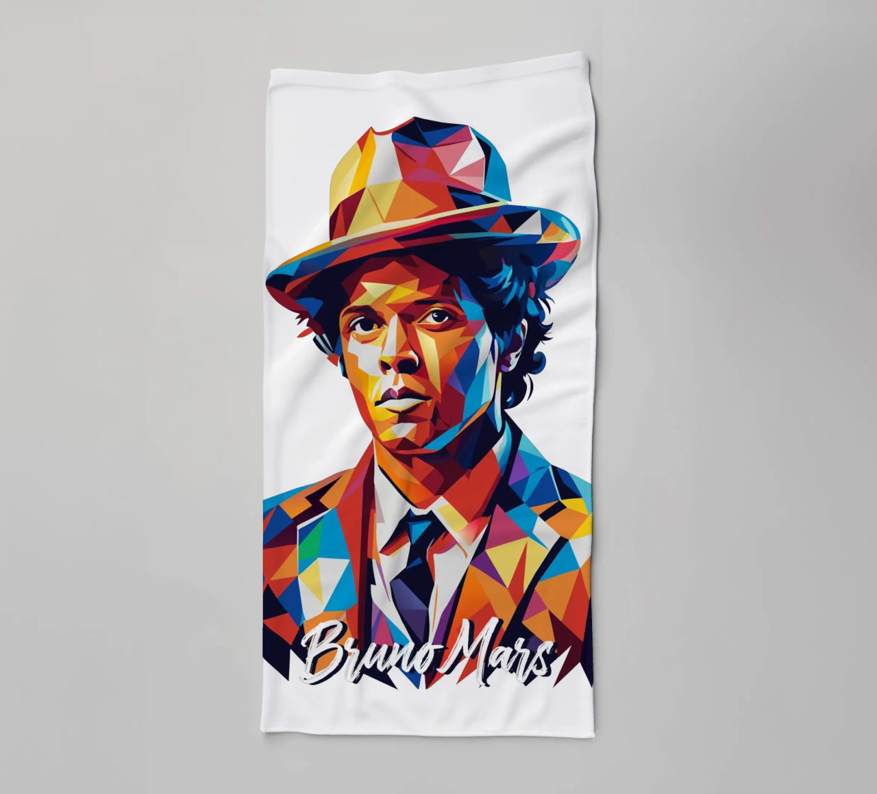Bruno Mars Portrait in WPAP Pop Art asciugamano da bagno da vectorartnesia