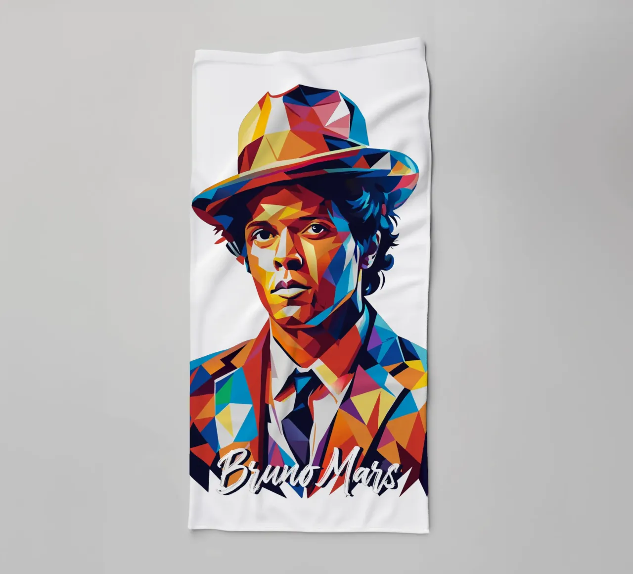 Bruno Mars Portrait in WPAP Pop Art asciugamano da bagno da vectorartnesia