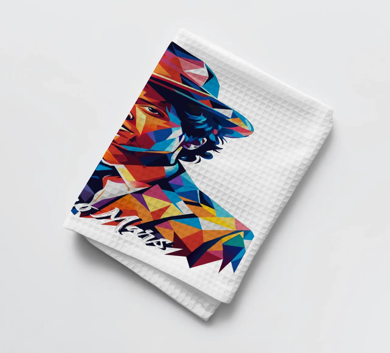 Bruno Mars Portrait in WPAP Pop Art Geschirrtuch von vectorartnesia