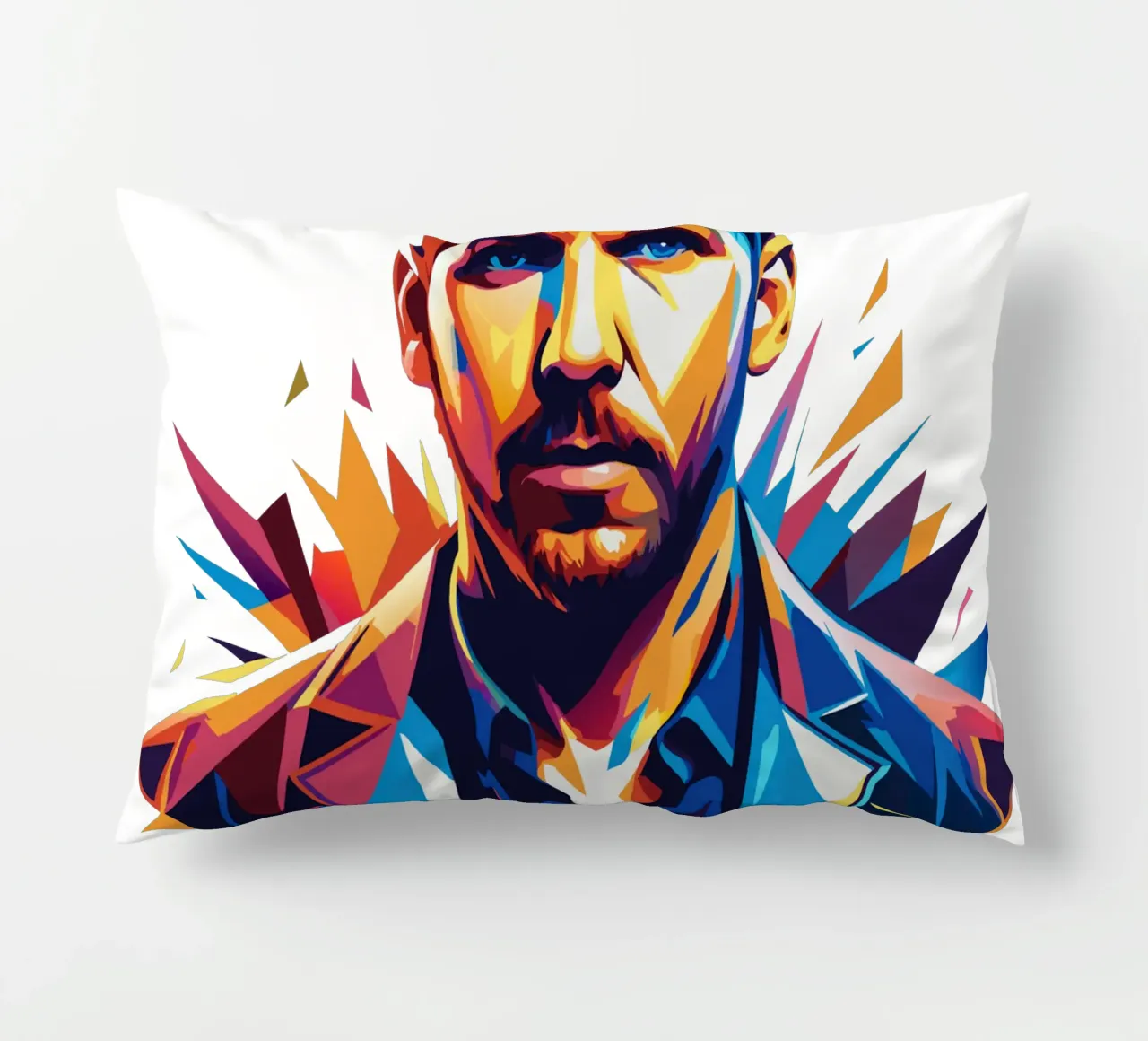 Calvin Harris Portrait in WPAP Pop Art cuscino da vectorartnesia