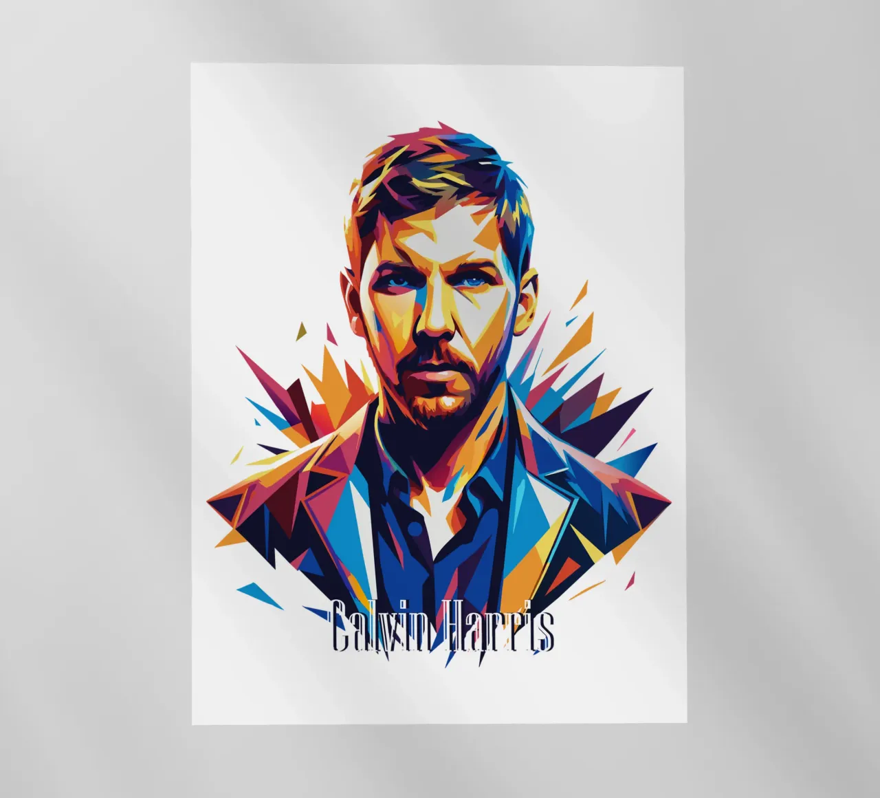 Calvin Harris Portrait in WPAP Pop Art pellicola backlit da vectorartnesia