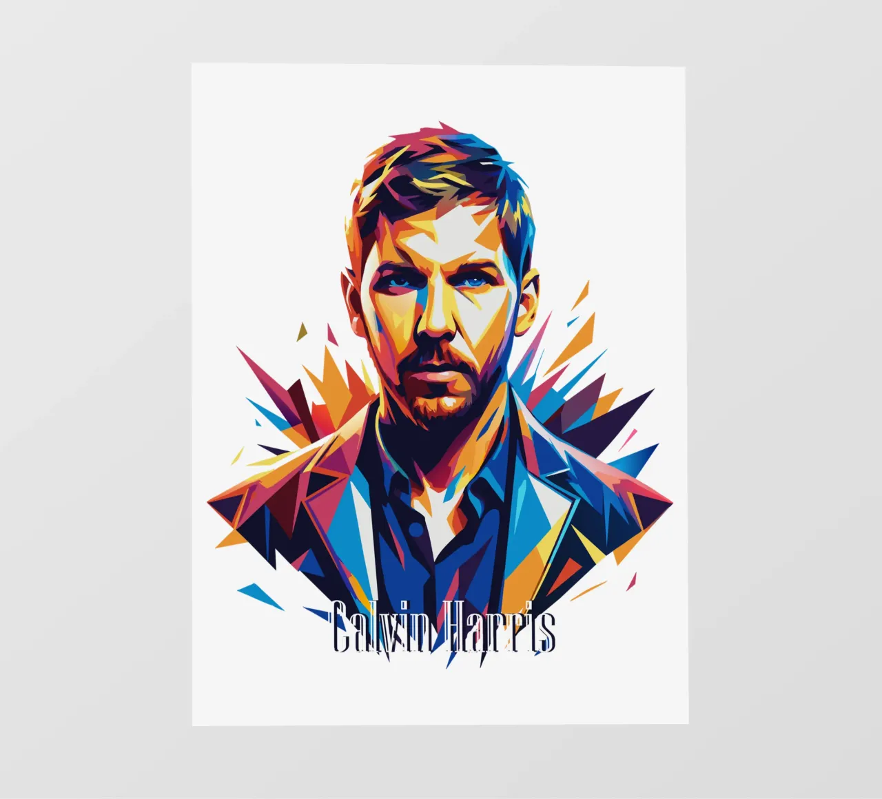 Calvin Harris Portrait in WPAP Pop Art telo in pvc da vectorartnesia