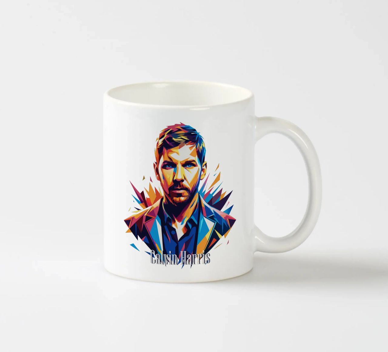 Calvin Harris Portrait in WPAP Pop Art tazza in ceramica da vectorartnesia