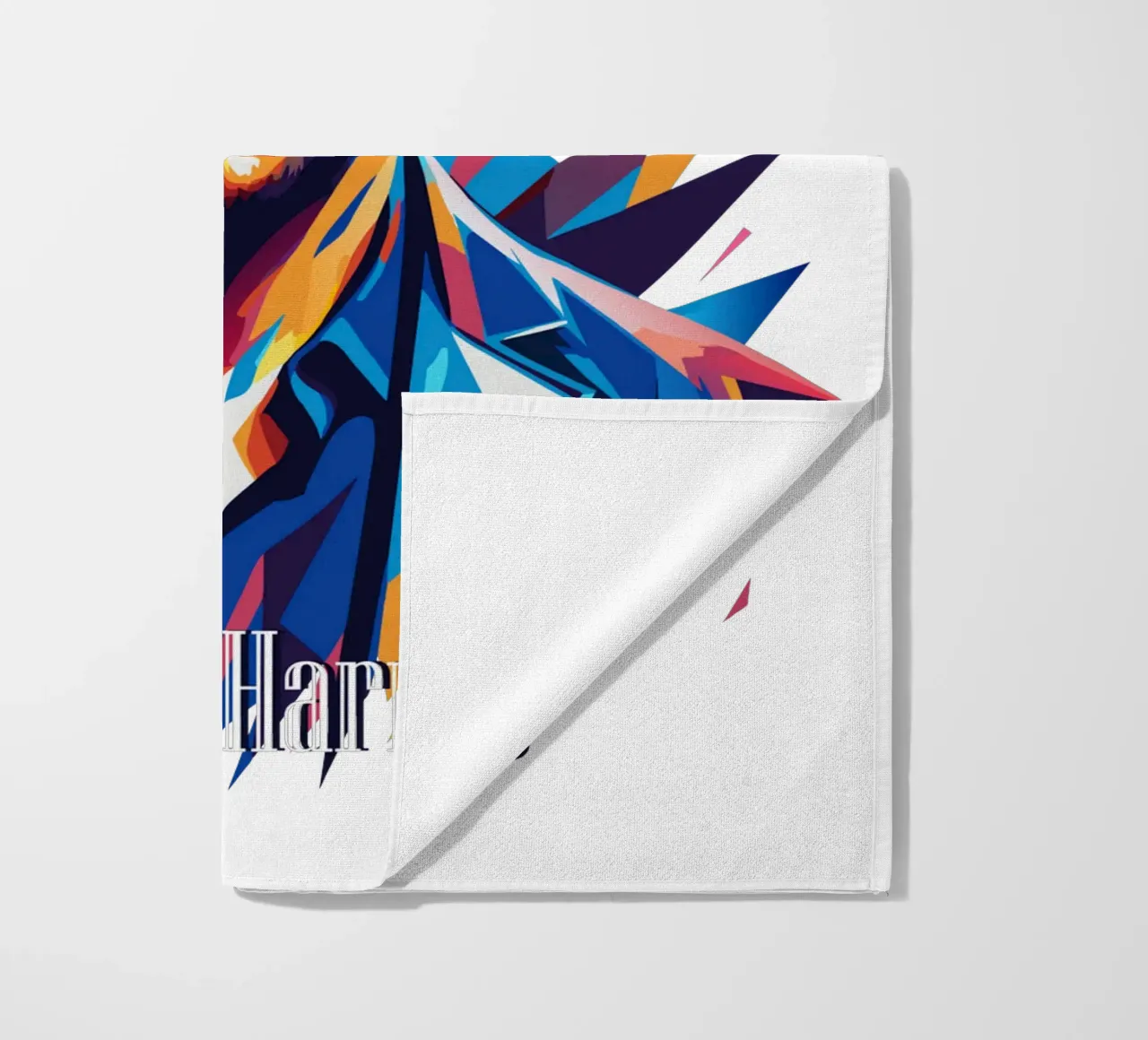 Calvin Harris Portrait in WPAP Pop Art beach towel by vectorartnesia