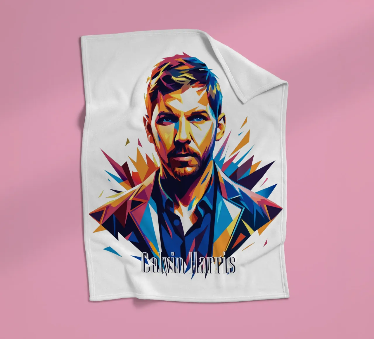 Calvin Harris Portrait in WPAP Pop Art coperta in pile da vectorartnesia