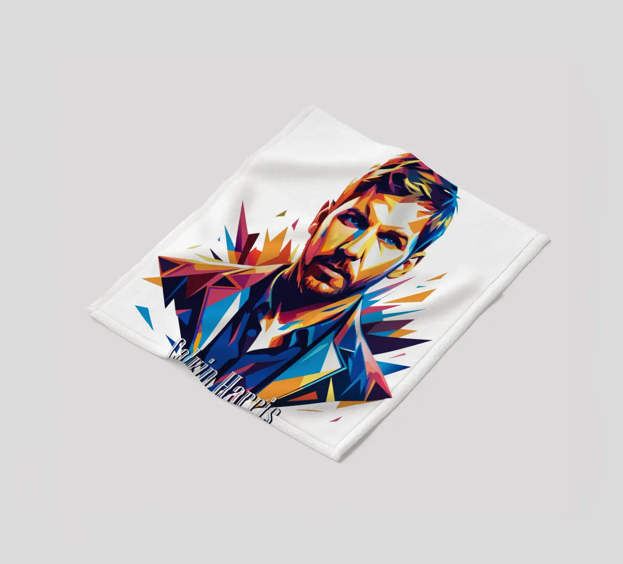 Calvin Harris Portrait in WPAP Pop Art coperta in pile da vectorartnesia