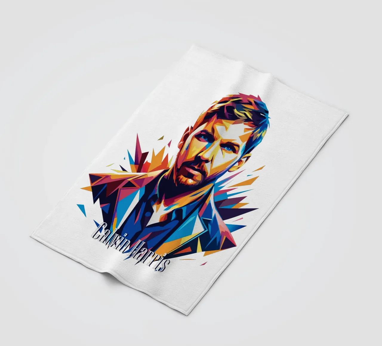 Calvin Harris Portrait in WPAP Pop Art coperta in pile da vectorartnesia