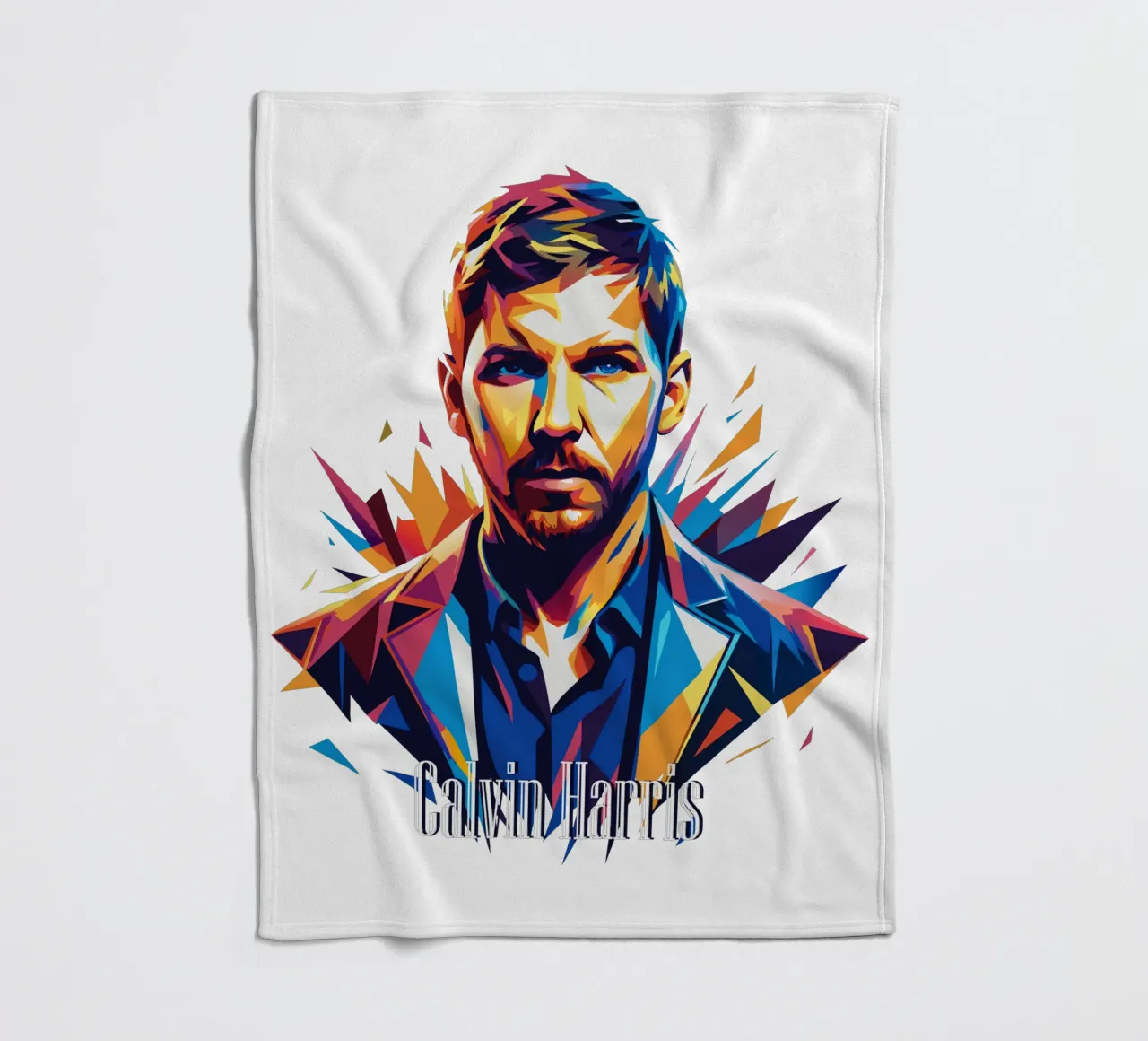 Calvin Harris Portrait in WPAP Pop Art coperta in pile da vectorartnesia