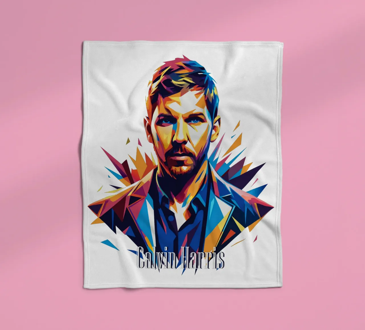 Calvin Harris Portrait in WPAP Pop Art coperta in pile da vectorartnesia